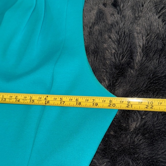 Tahari Teal Sleeveless V-neck Dress Size 16 - Picture 7 of 9